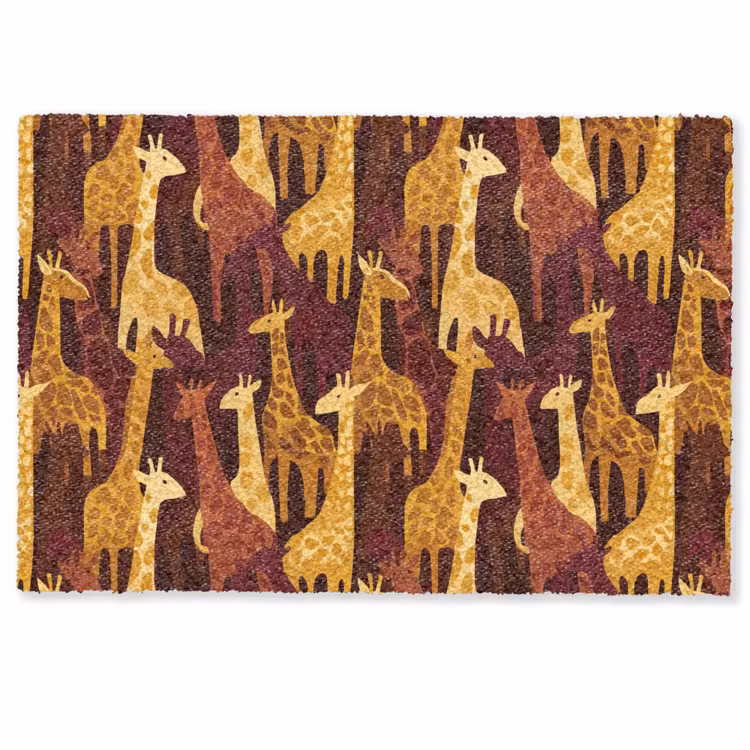 Fußmatte - Braun – Giraffen – Safari – Muster — 1