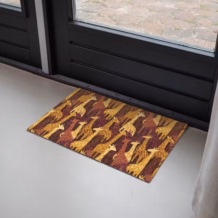 Fußmatte - Braun – Giraffen – Safari – Muster — 2