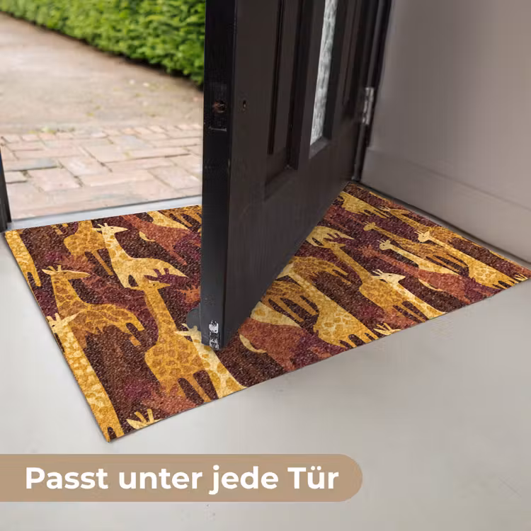 Fußmatte - Braun – Giraffen – Safari – Muster — 7