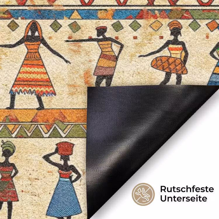 Fußmatte - Farbenfroh – Afrikanisch – Ethnisch – Tanzende Frauen – Muster — 6