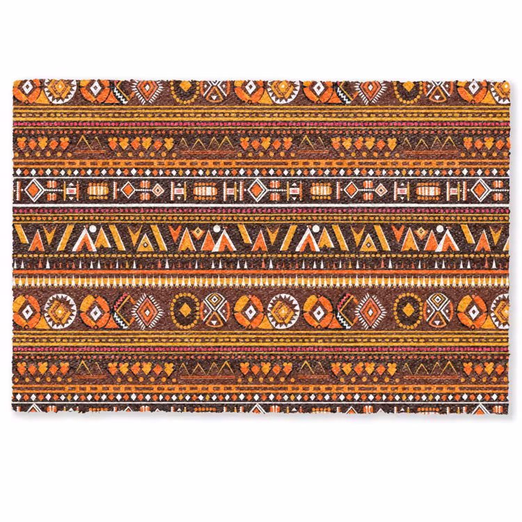 Fußmatte - Orange – Ethnisch – Tribal – Geometrisch – Muster — 1