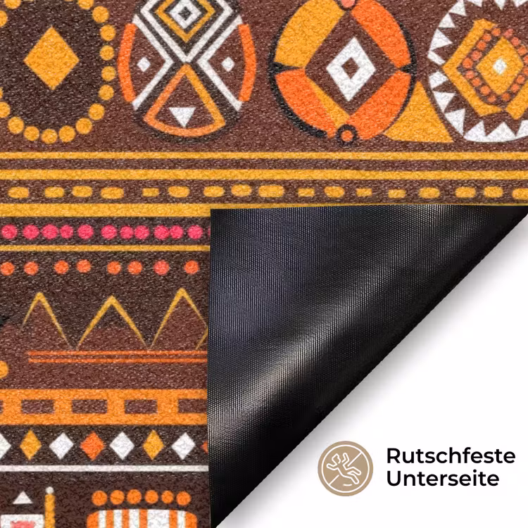 Fußmatte - Orange – Ethnisch – Tribal – Geometrisch – Muster — 6