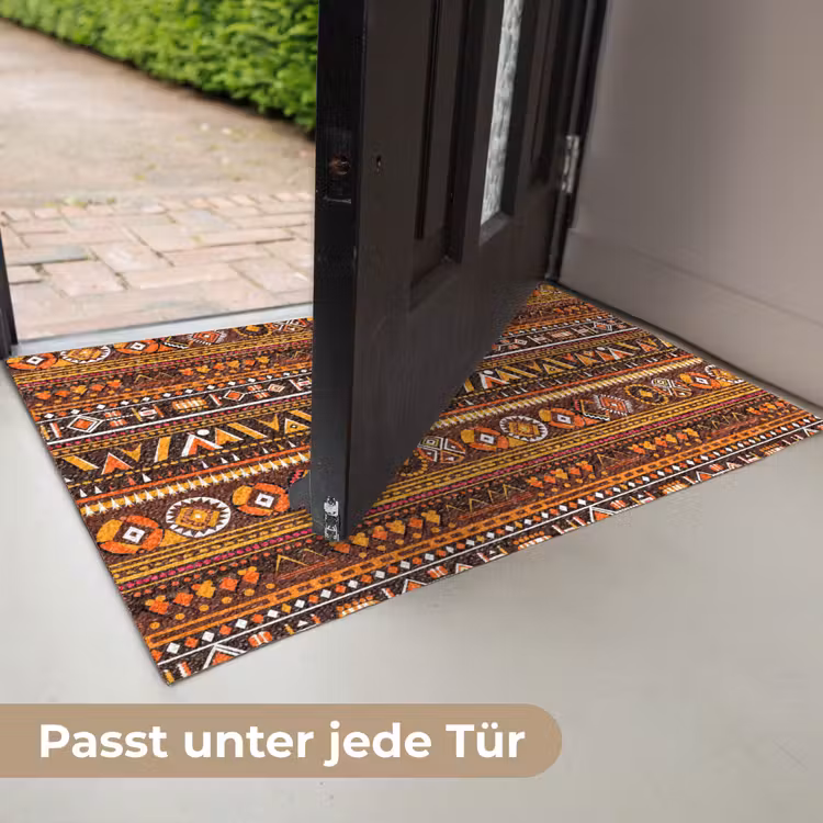 Fußmatte - Orange – Ethnisch – Tribal – Geometrisch – Muster — 7