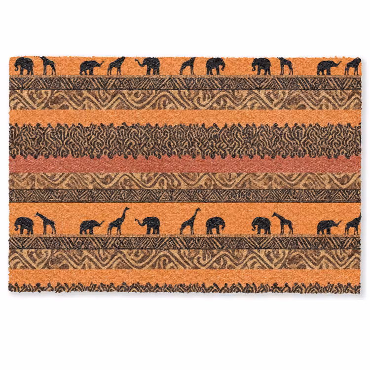 Fußmatte - Orange – Safari – Afrikaans – Tiere – Muster — 1