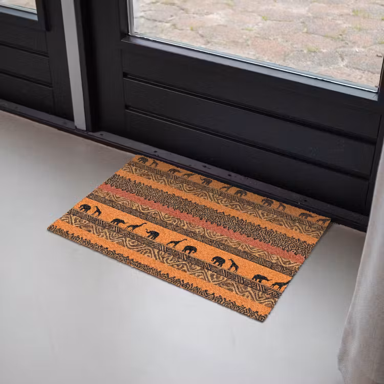 Fußmatte - Orange – Safari – Afrikaans – Tiere – Muster — 2