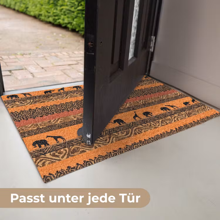 Fußmatte - Orange – Safari – Afrikaans – Tiere – Muster — 7