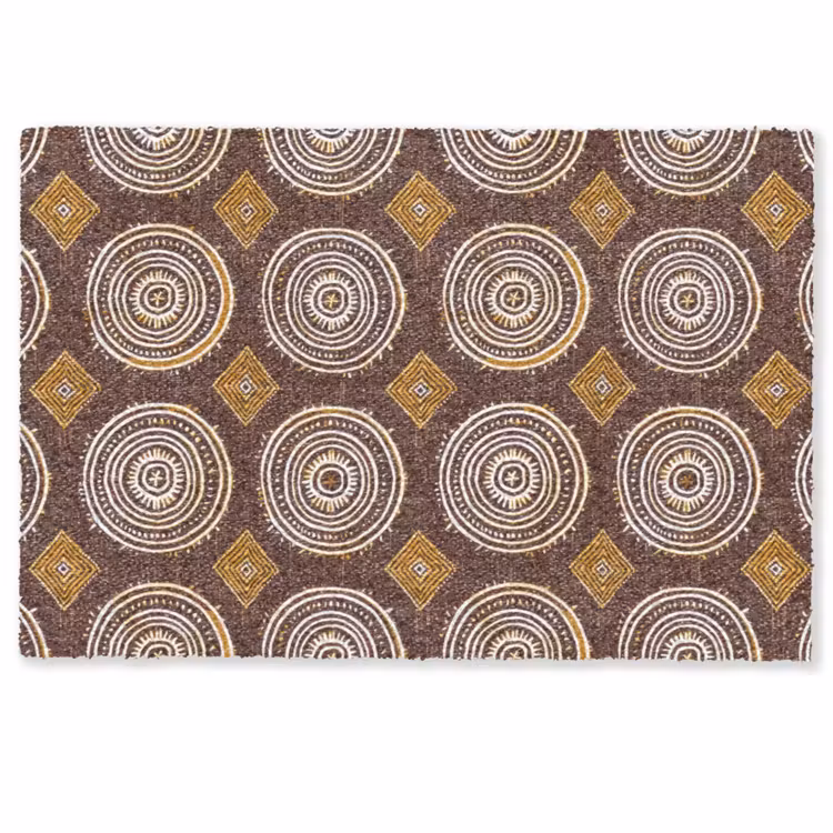 Fußmatte - Schokoladenbraun – Ethno – Tribal – Kreise – Muster — 1