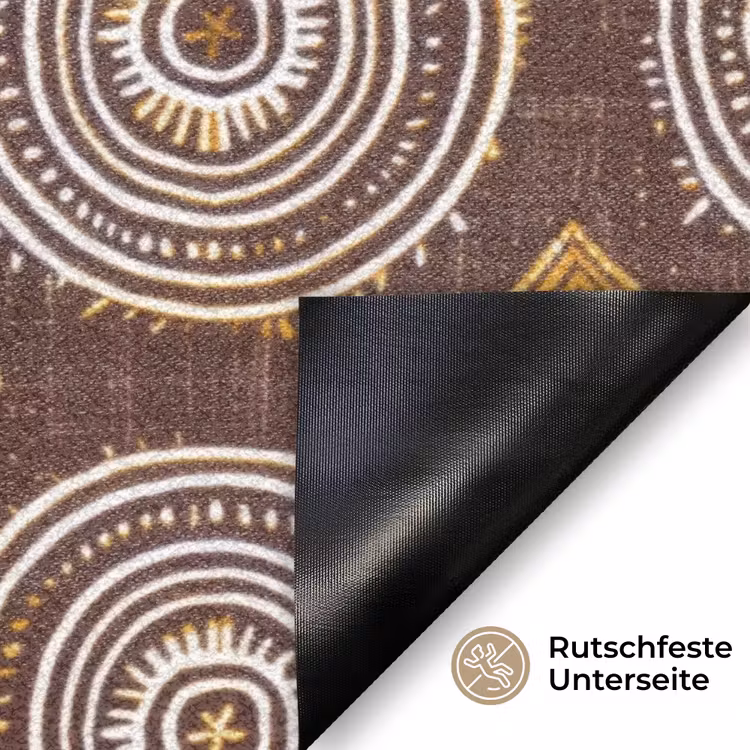 Fußmatte - Schokoladenbraun – Ethno – Tribal – Kreise – Muster — 6