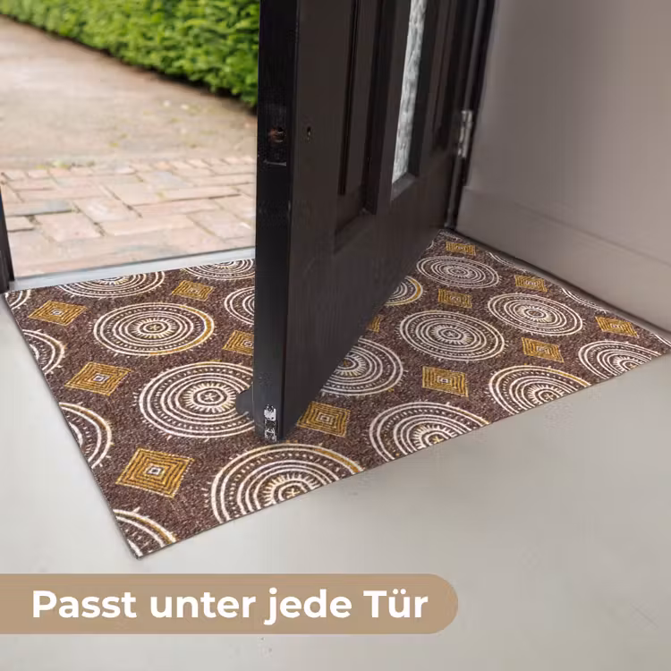 Fußmatte - Schokoladenbraun – Ethno – Tribal – Kreise – Muster — 7