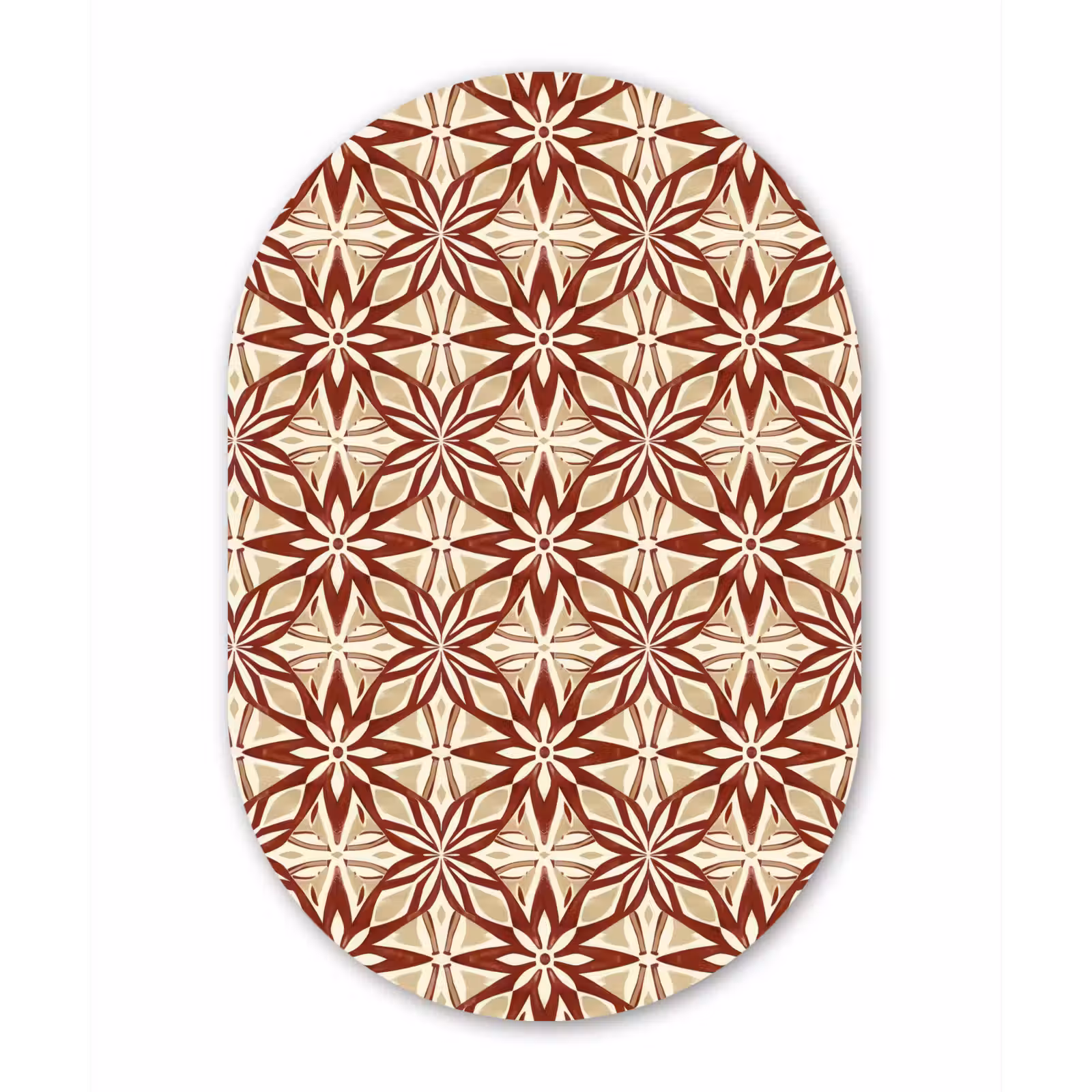 Forexbild Oval - Bordeauxrot – Geometrisch – Fliese – Muster — 1