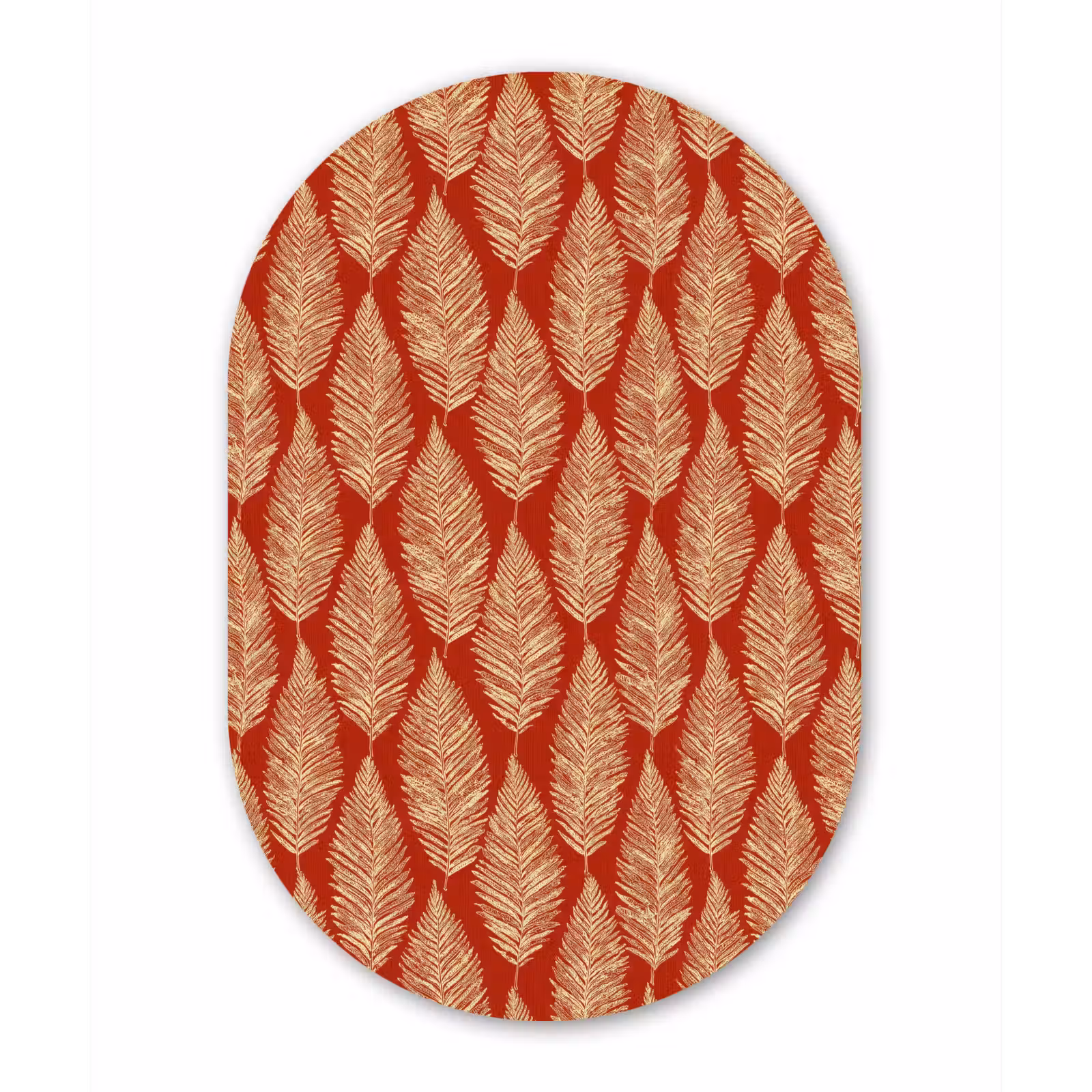 Forexbild Oval - Rot – Botanisch – Farn – Muster — 1