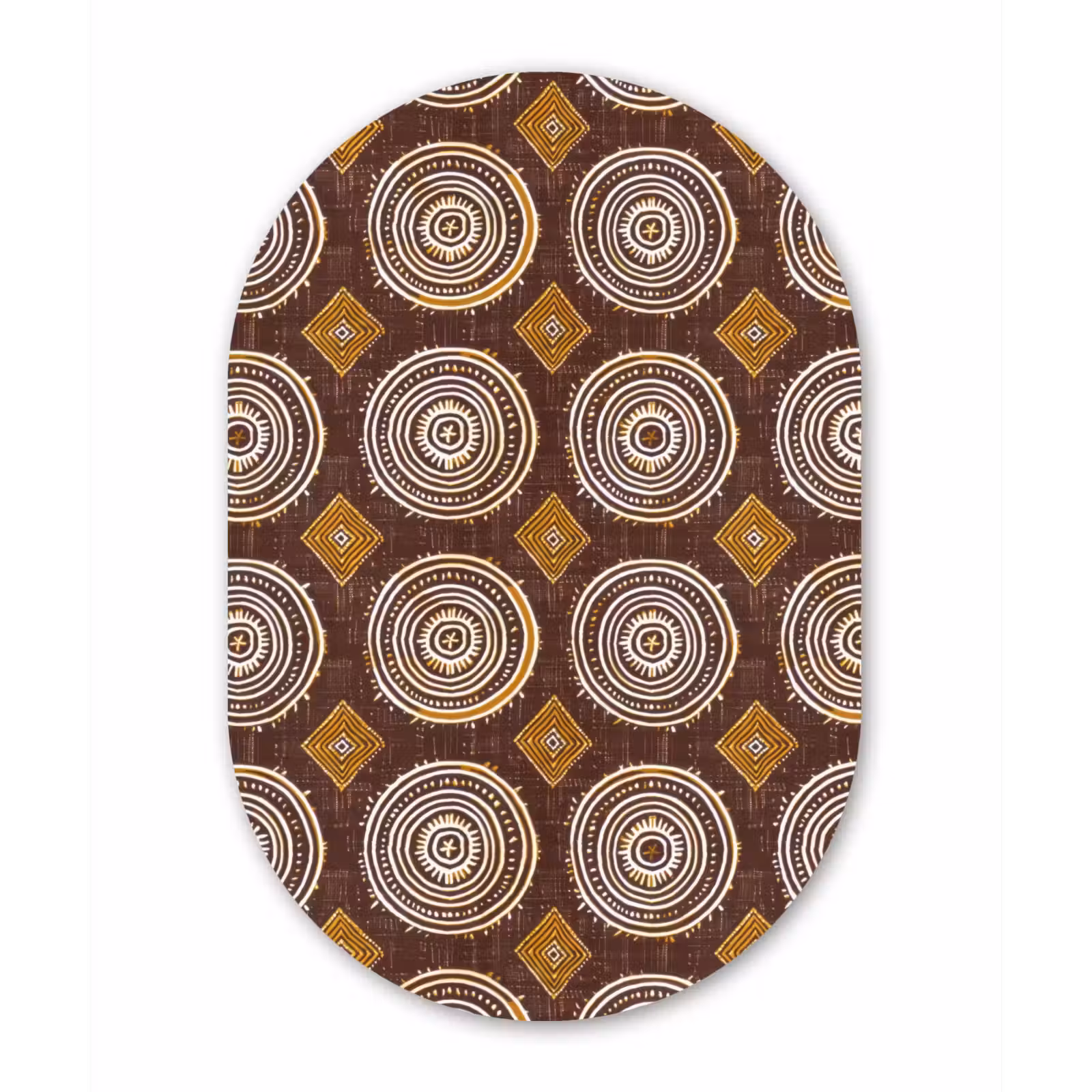 Forexbild Oval - Schokoladenbraun – Ethno – Tribal – Kreise – Muster — 1