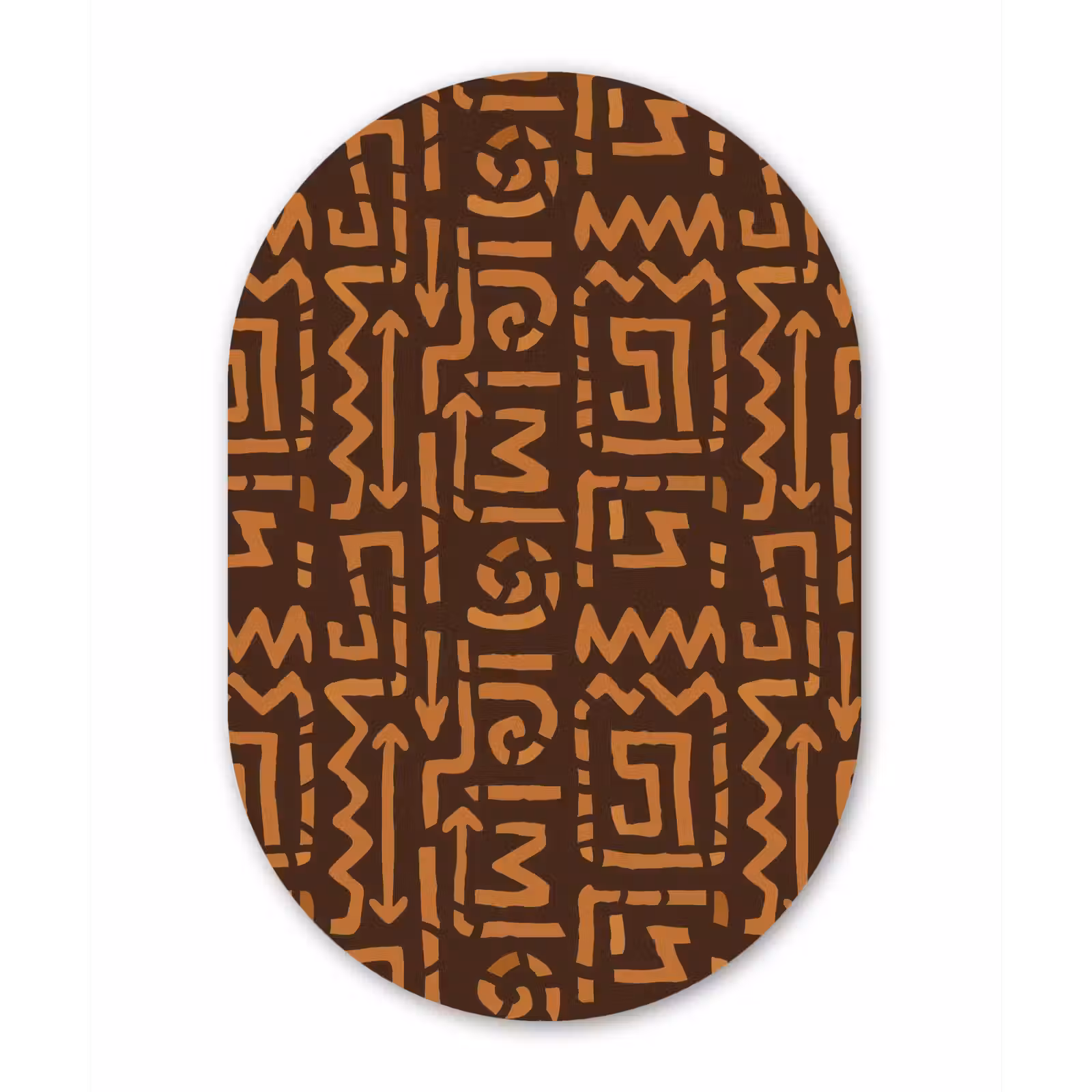 Forexbild Oval - Schokoladenbraun – Ethno – Tribal – Symbole — 1