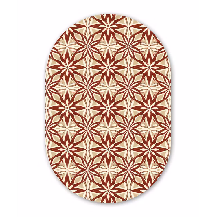 Forexbild Oval - Bordeauxrot – Geometrisch – Fliese – Muster — 1