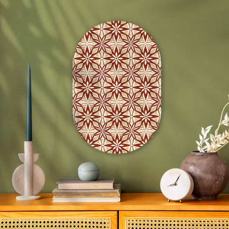 Forexbild Oval - Bordeauxrot – Geometrisch – Fliese – Muster — 3
