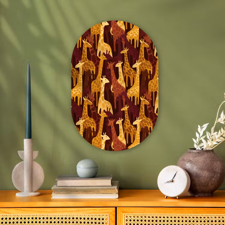 Forexbild Oval - Braun – Giraffen – Safari – Muster — 3