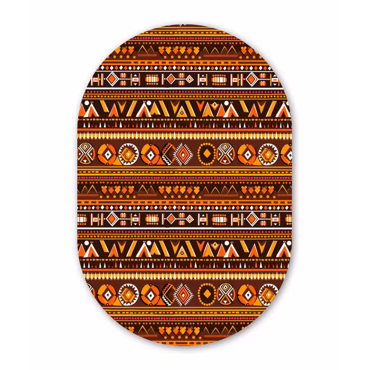 Forexbild Oval - Orange – Ethnisch – Tribal – Geometrisch – Muster — 1