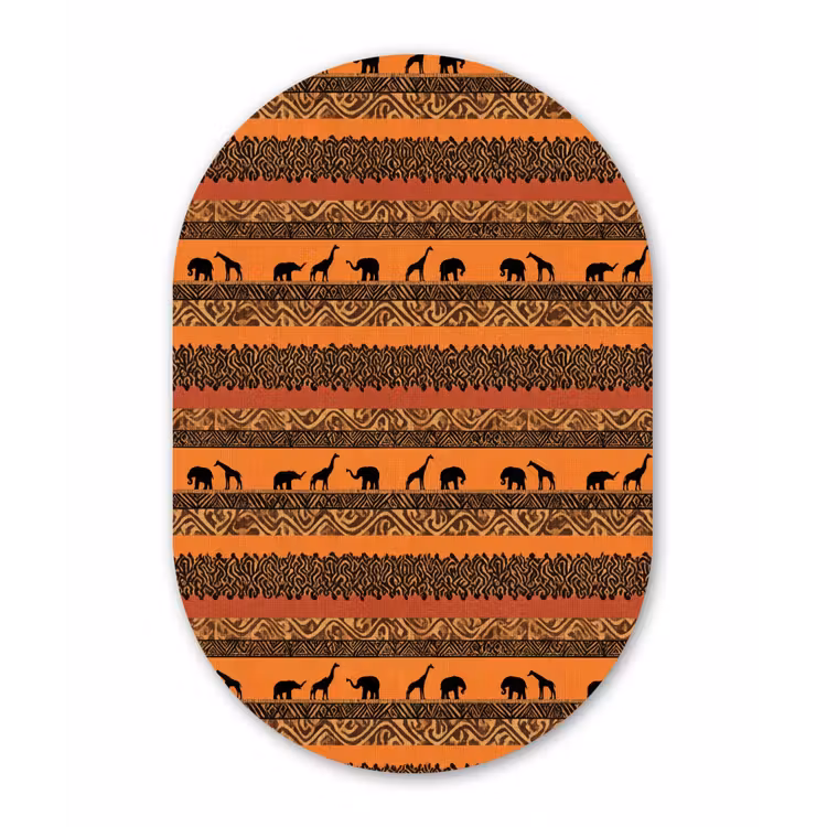 Forexbild Oval - Orange – Safari – Afrikaans – Tiere – Muster — 1