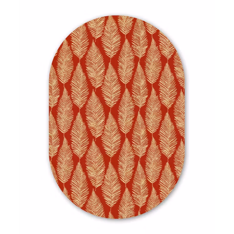 Forexbild Oval - Rot – Botanisch – Farn – Muster — 1