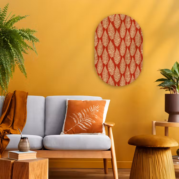 Forexbild Oval - Rot – Botanisch – Farn – Muster — 2