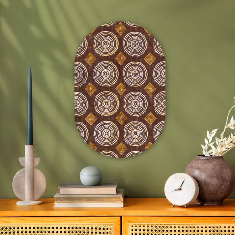 Forexbild Oval - Schokoladenbraun – Ethno – Tribal – Kreise – Muster — 3