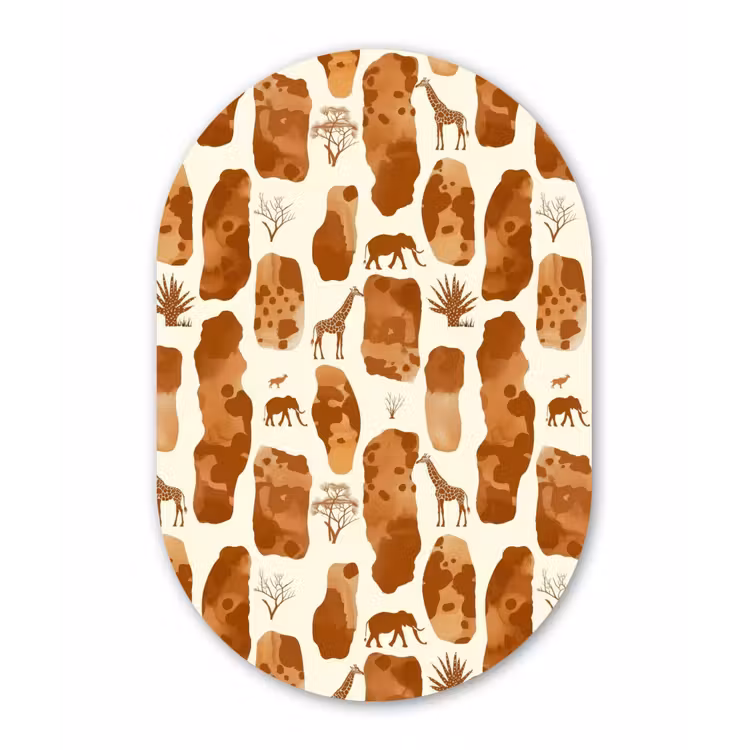 Forexbild Oval - Terrakotta – Safari – Tiere – Muster — 1
