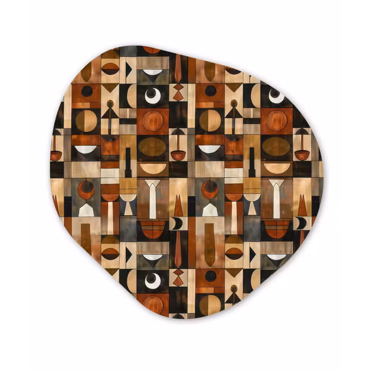 Glasbild Organische Form - Terrakotta – Geometrisch – Mid-Century – Muster — 1