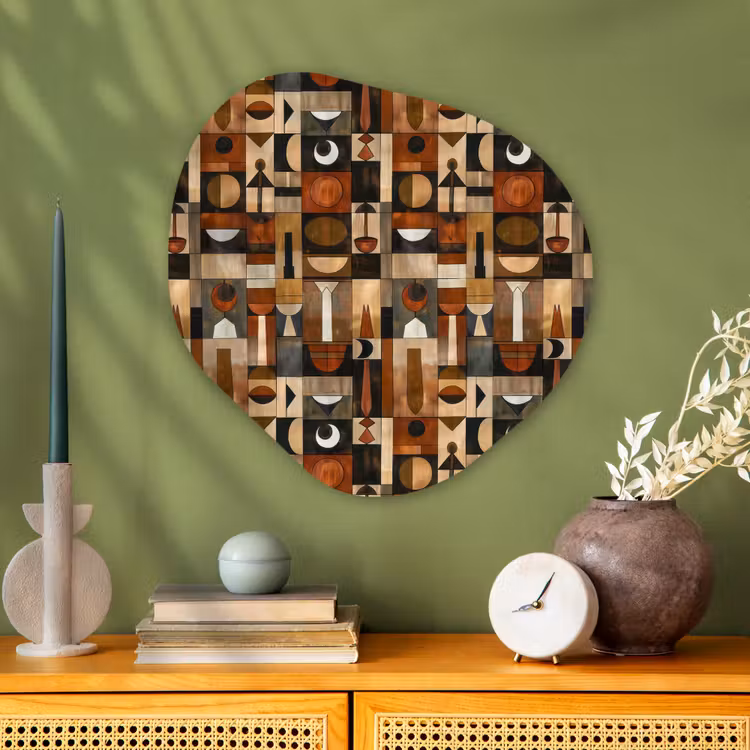 Glasbild Organische Form - Terrakotta – Geometrisch – Mid-Century – Muster — 2