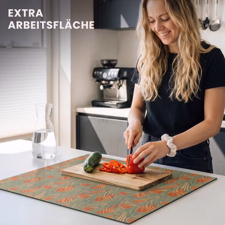 Herdabdeckplatte - Grün – Terrakotta – Deko – Fächer — 4