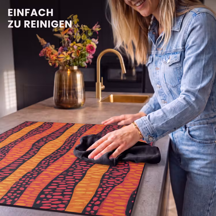 Herdabdeckplatte - Orange – Rosa – Ausdrucksstark – Muster — 6