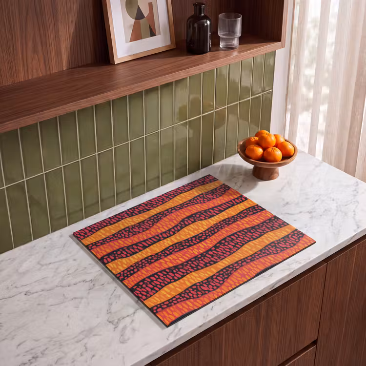 Herdabdeckplatte - Orange – Rosa – Ausdrucksstark – Muster — 8