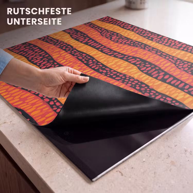 Herdabdeckplatte - Orange – Rosa – Ausdrucksstark – Muster — 9
