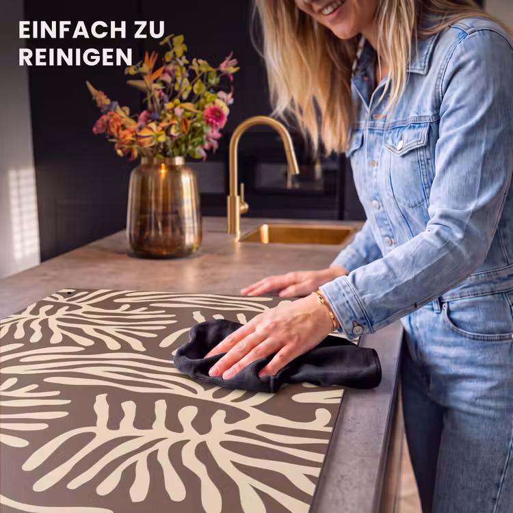 2-in-1 Herdabdeckplatte & Spritzschutz - Braun – Koralle – Ausdrucksstark – Muster — 5