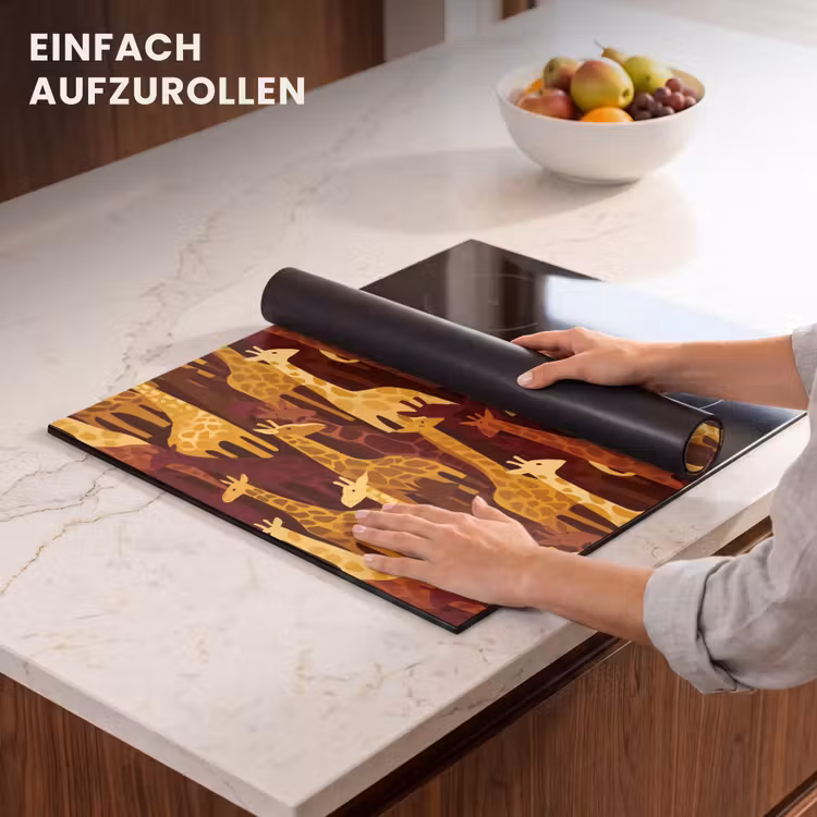 Herdabdeckplatte - Braun – Giraffen – Safari – Muster — 7