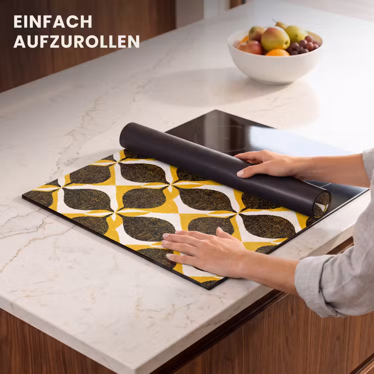 Herdabdeckplatte - Gelb – Schwarz – Geometrisch – Retro – Struktur — 7