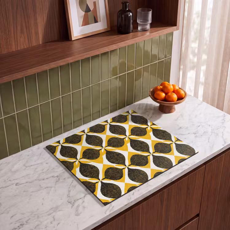 Herdabdeckplatte - Gelb – Schwarz – Geometrisch – Retro – Struktur — 8
