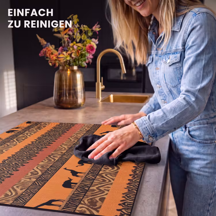 Herdabdeckplatte - Orange – Safari – Afrikaans – Tiere – Muster — 6