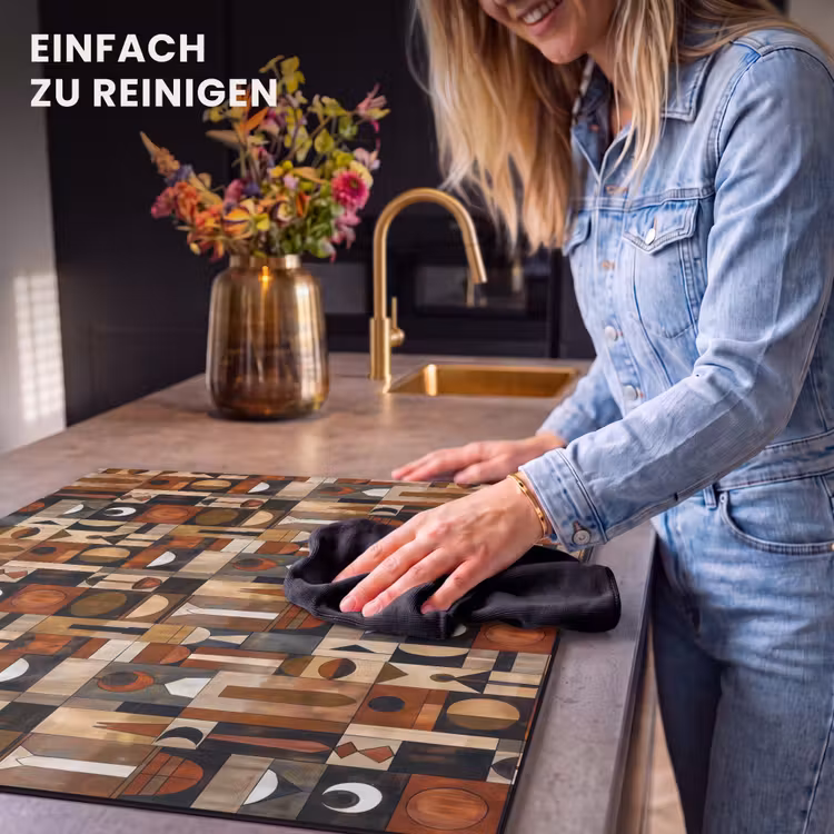 Herdabdeckplatte - Terrakotta – Geometrisch – Mid-Century – Muster — 6