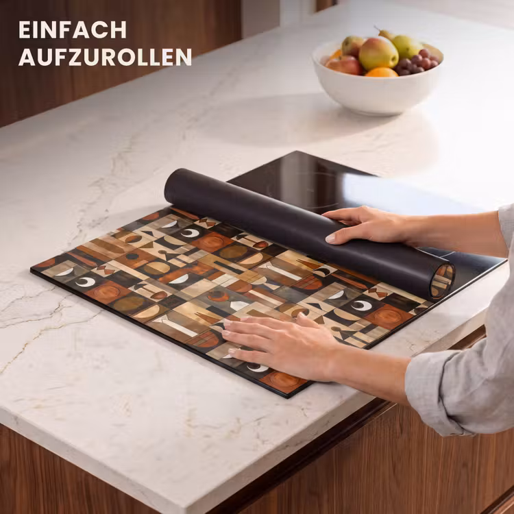 Herdabdeckplatte - Terrakotta – Geometrisch – Mid-Century – Muster — 7