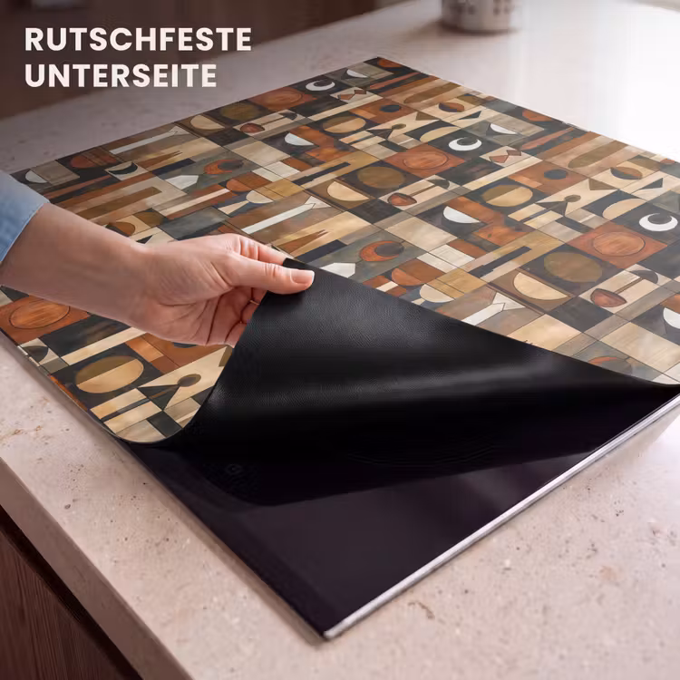 Herdabdeckplatte - Terrakotta – Geometrisch – Mid-Century – Muster — 9