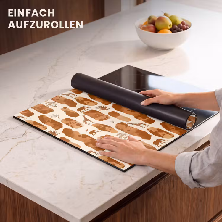 Herdabdeckplatte - Terrakotta – Safari – Tiere – Muster — 7