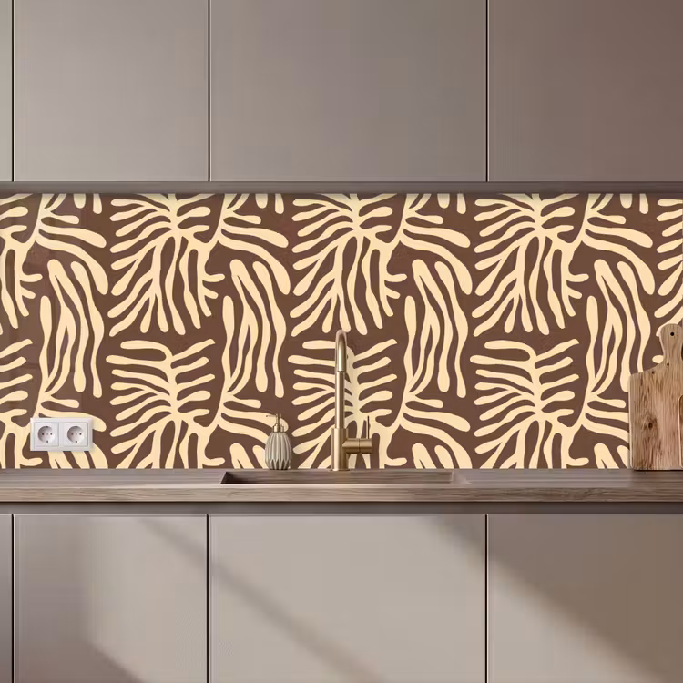 Küchenrückwand - Braun – Koralle – Ausdrucksstark – Muster — 1