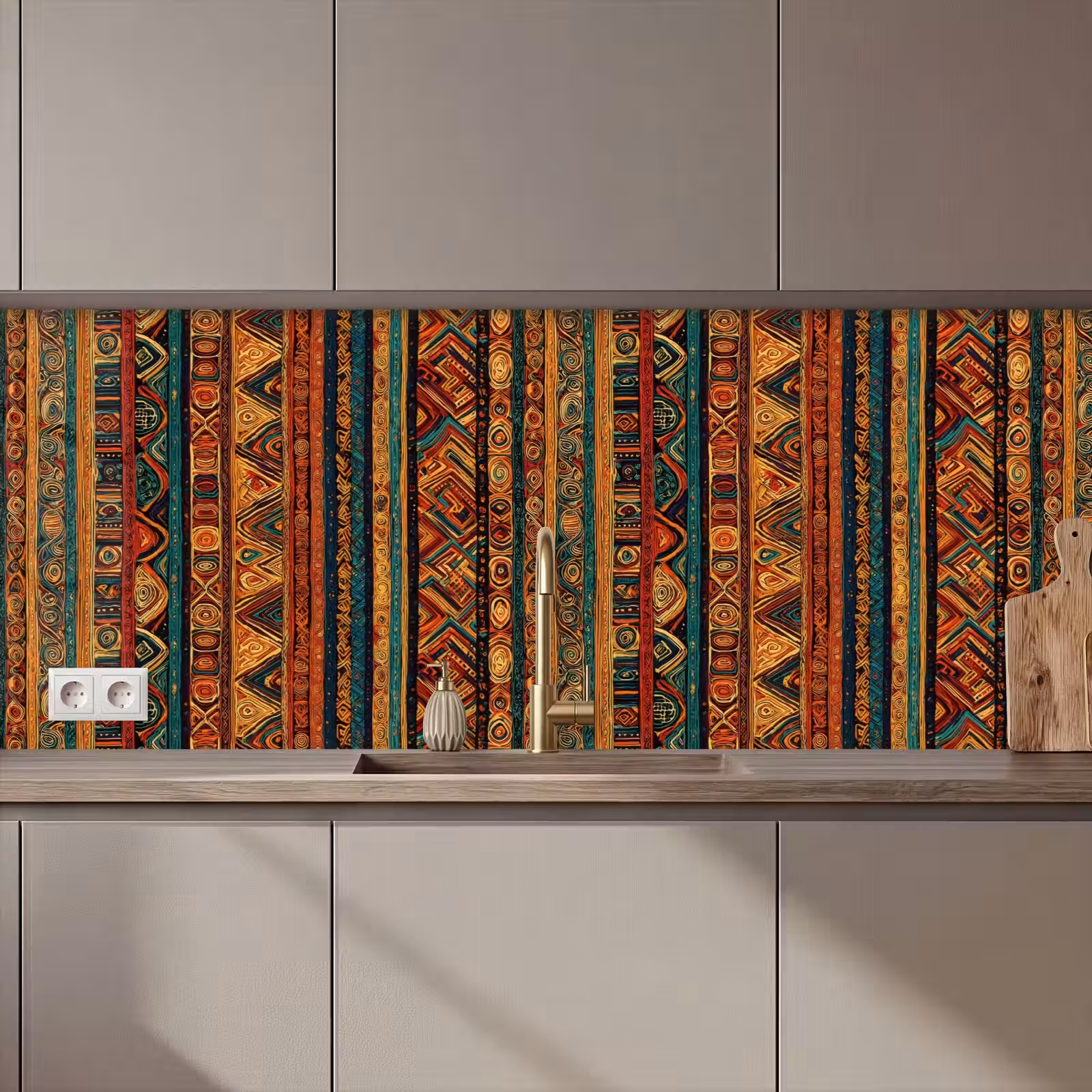 Küchenrückwand - Farbenfroh – Ethnisch – Folkloristisch – Gemustert — 1
