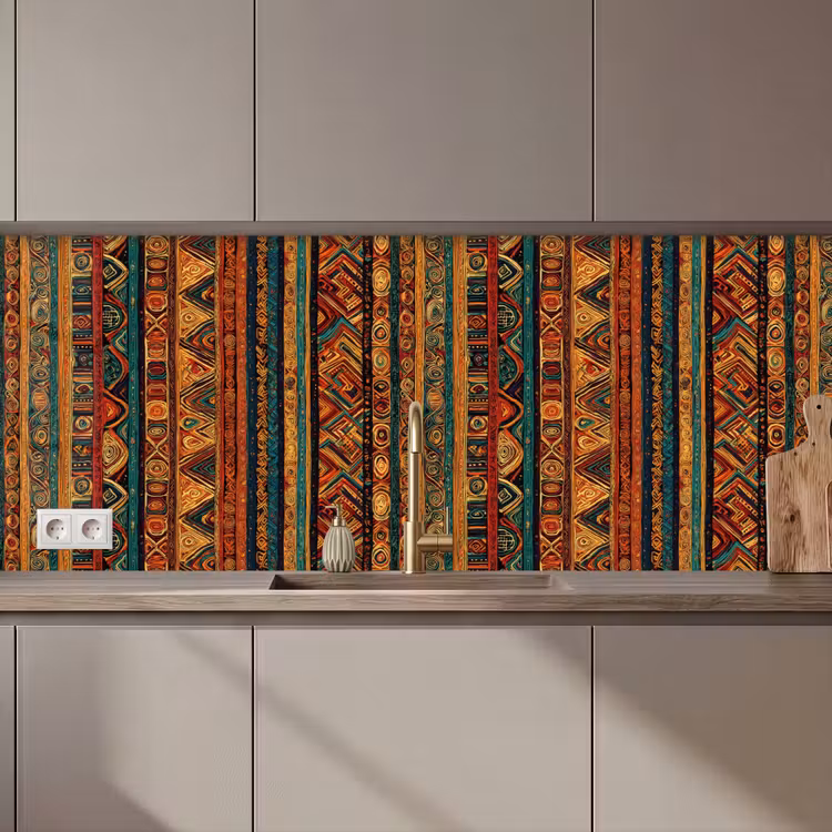 Küchenrückwand - Farbenfroh – Ethnisch – Folkloristisch – Gemustert — 1