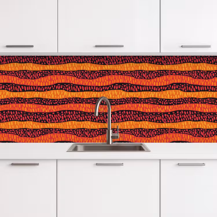 Küchenrückwand - Orange – Rosa – Ausdrucksstark – Muster — 4