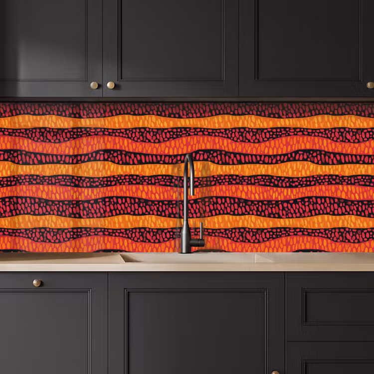 Küchenrückwand - Orange – Rosa – Ausdrucksstark – Muster — 6
