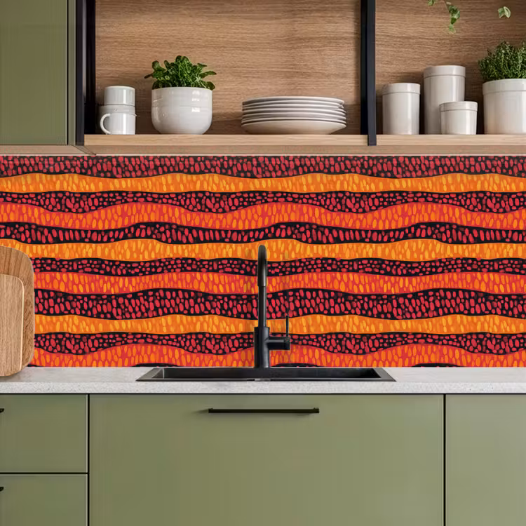 Küchenrückwand - Orange – Rosa – Ausdrucksstark – Muster — 8