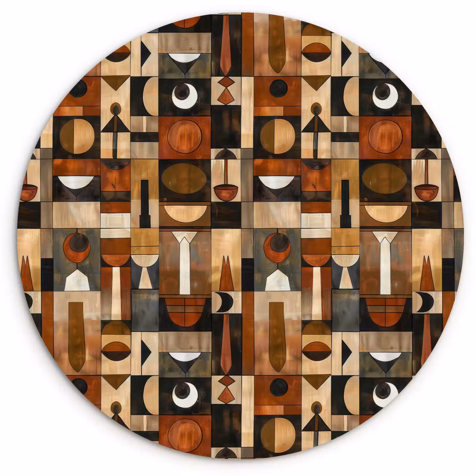 Forexbild Rund - Terrakotta – Geometrisch – Mid-Century – Muster — 1