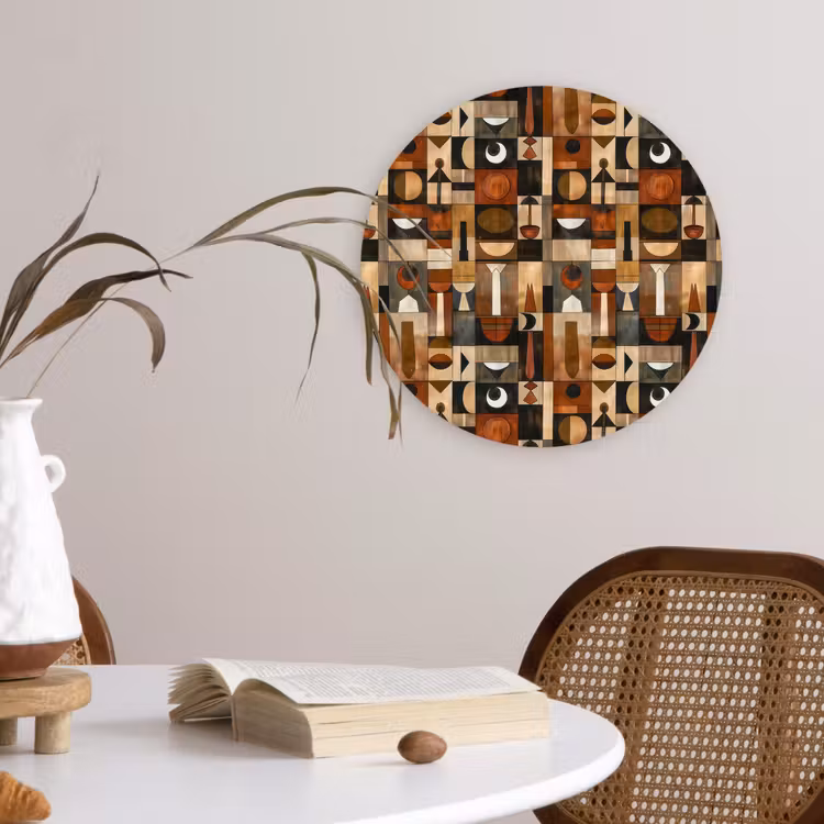 Forexbild Rund - Terrakotta – Geometrisch – Mid-Century – Muster — 4