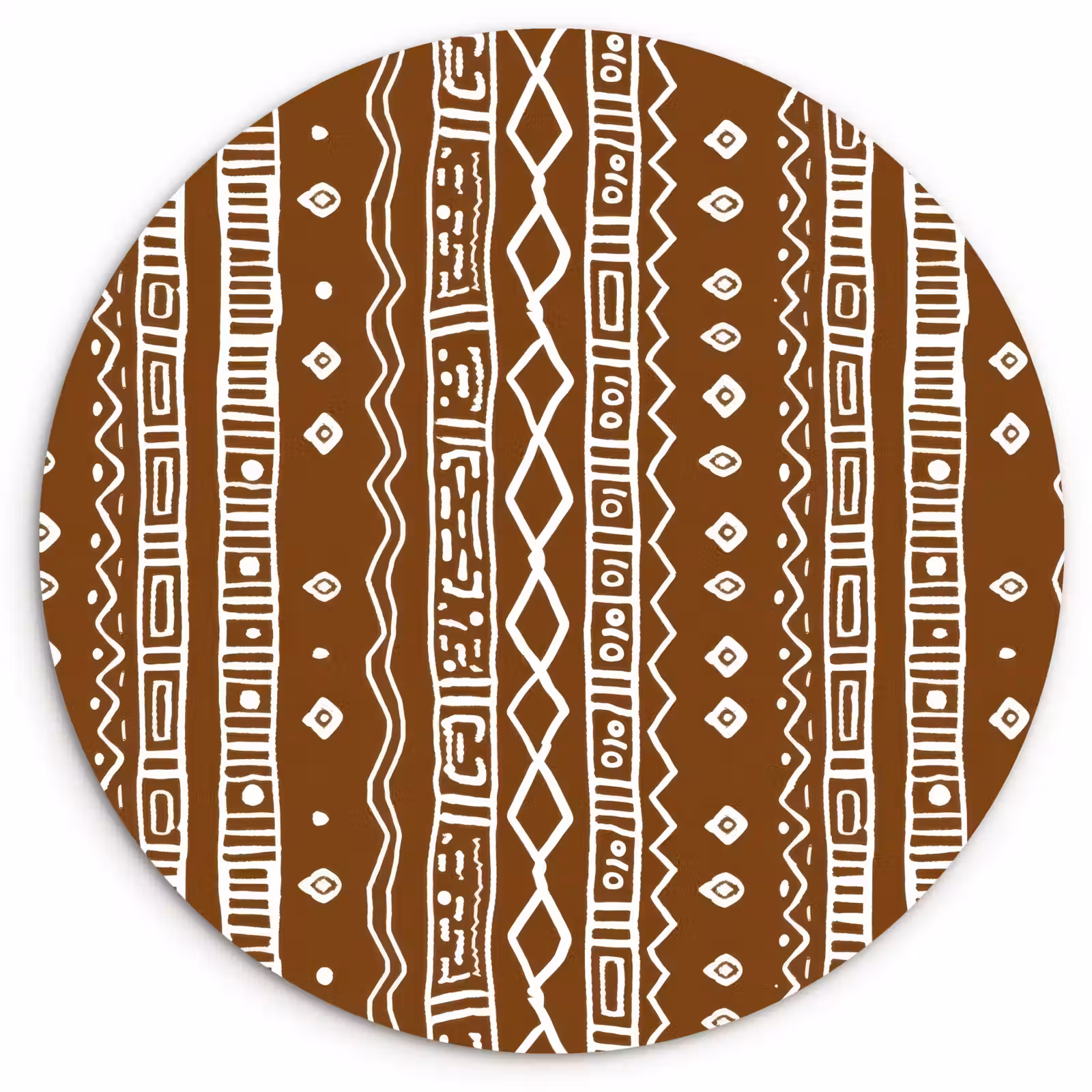 Forexbild Rund - Schokoladenbraun – Ethno – Tribal – Muster — 1